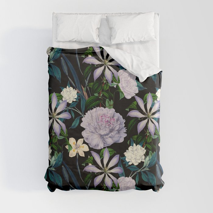 Exotic garden paradise night Duvet Cover