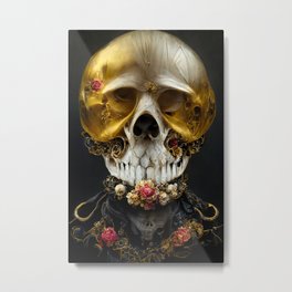Marble skull Metal Print | Graphicdesign, Teeth, Dayofthedead, Horrorskull, Marbleskull, Goldskull, Floralskull, Modernskull, Flowersskull, Digital 