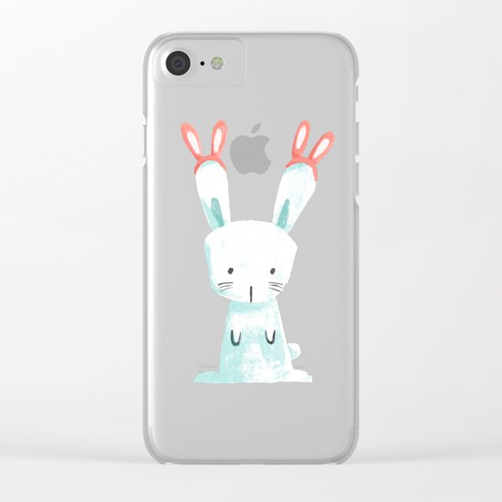 Four Eared Bunny Clear iPhone Case