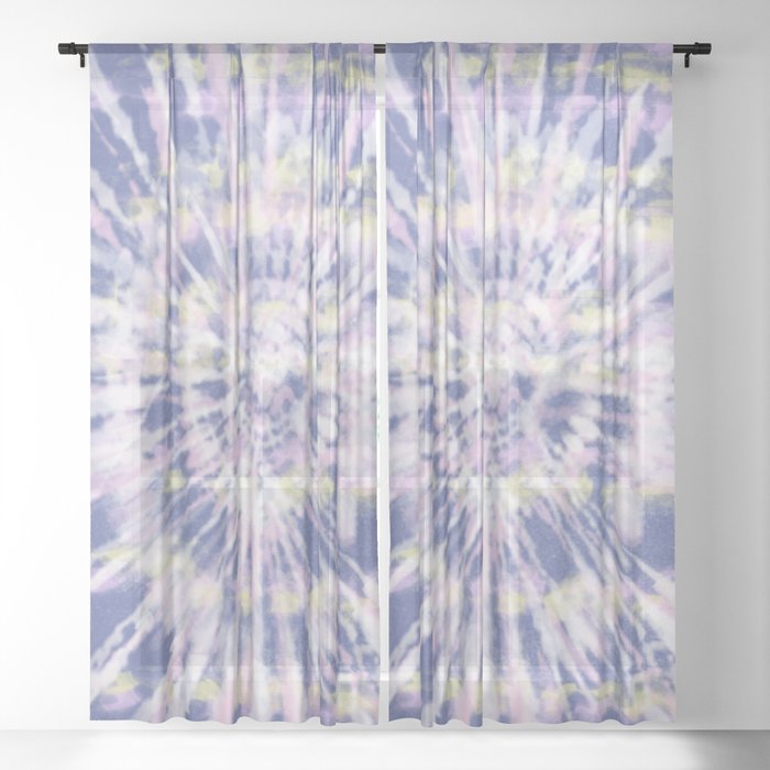Indigo Tie Dye Sheer Curtain By Roxygart Society6