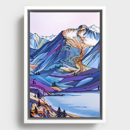 Alyeska Allure Colorful Mountains Framed Canvas