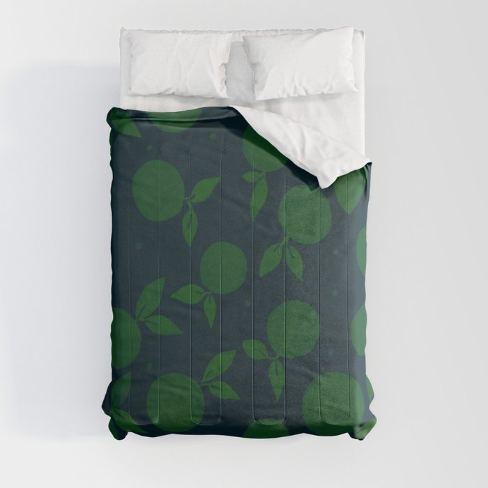 Abstract tangerine pattern - green and blue Comforter