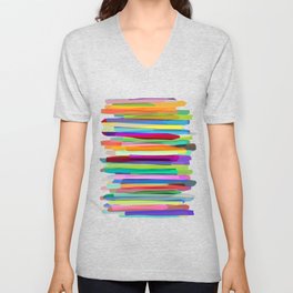 Colorful Stripes 1 V Neck T Shirt