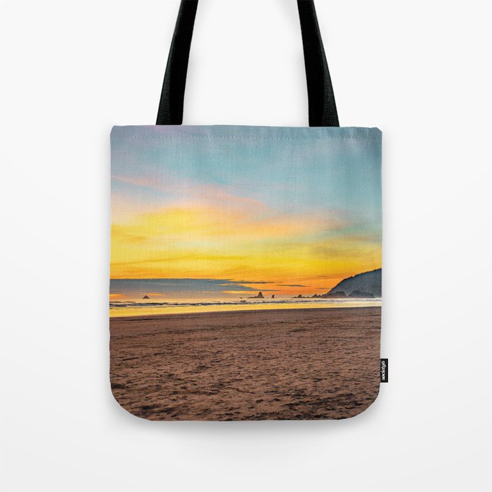 Cannon Beach Sunset | Travel Photography | Oregon Tote Bag