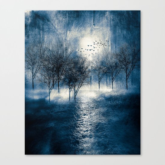 Paisaje y color (azul) Canvas Print