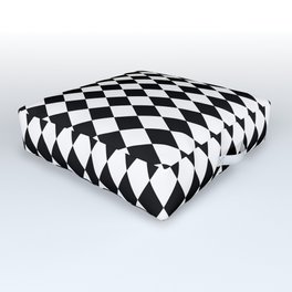 Classic Black and White Harlequin Diamond Check Outdoor Floor Cushion | Chess, White, Digital, Harlequin, Black, Black And White, Graphicdesign, Diamondpattern, Boardgame, Blackdiamonds 
