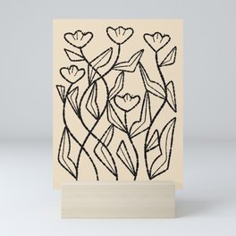 Linear Tulips Mini Art Print