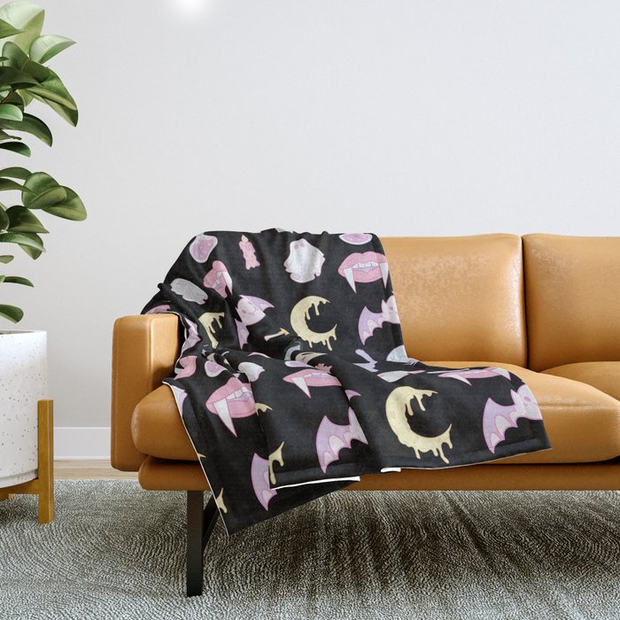 Pastel Goth Throw Blanket by quinnhopp Society6