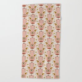 Good Fortune - Ivory Pink Beach Towel