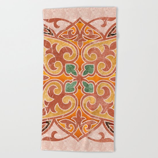 Brown Mandala 02 Beach Towel