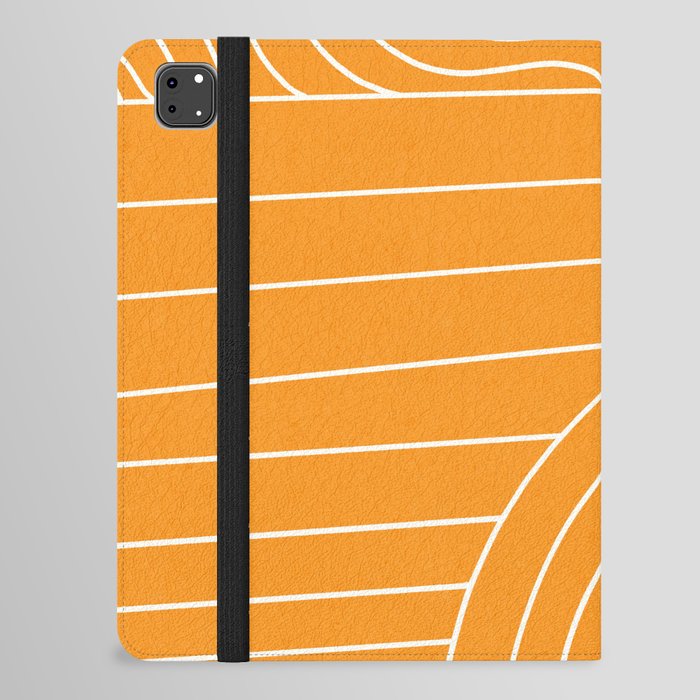 Yellow Warm Boho Pattern Lines iPad Folio Case
