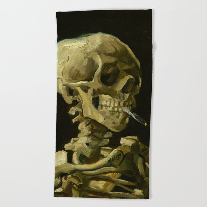Skull Of A Skeleton With Burning Cigarette Painting By Vincent Van