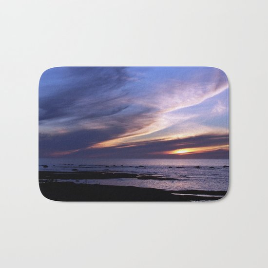 Feathered Clouds at Sunset Bath Mat