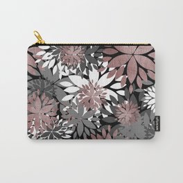 Pretty rose gold floral illustration pattern Carry-All Pouch | Pink, Rosegoldfloral, Deisgn, Floral, Graphicdesign, Elegantblossom, Rosegold, Whiteflowershape, Abstract, Stylish 