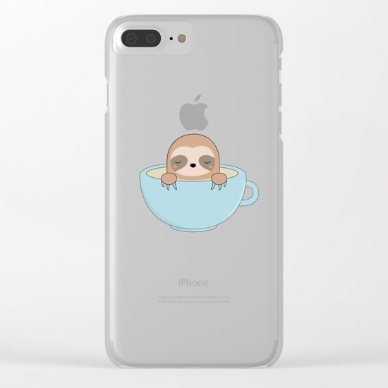 Cute Kawaii Baby Sloth Clear iPhone Case