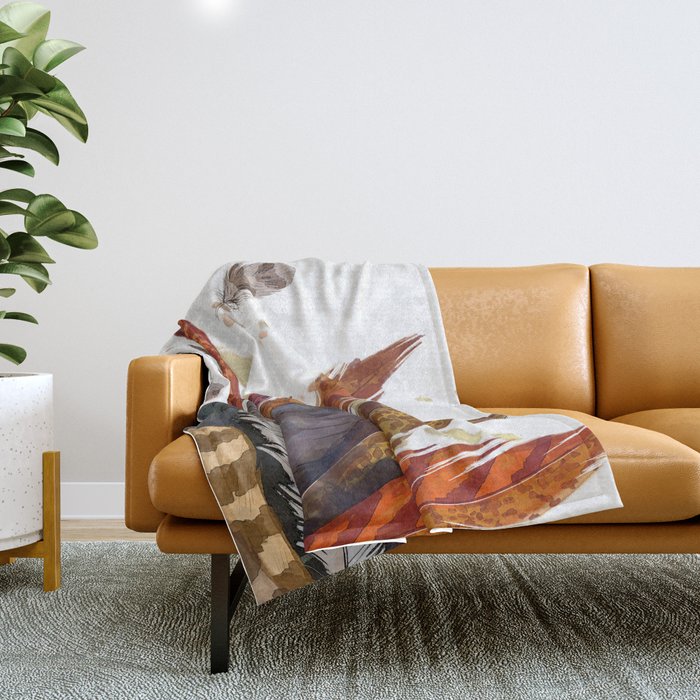 Mountain chicken feather Throw Blanket by CaliTime Society6