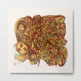 Somebody's Family Portrait Metal Print | Abstract, Collage, Illustration, People 