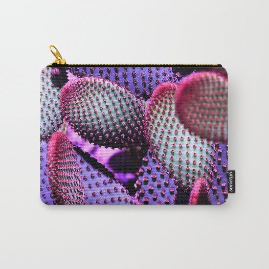 BRIGHT FLURO PINK AND PURPLE CACTUS TEXTURE PATTERN Carry-All Pouch