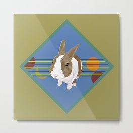 Rabbit Portrait with 5 Elements Colour Metal Print | Drawing, Zen, Rabbitbunny, Zenrabbit, Mimihuang, Bunny, Asian, Chinese, 5Elements, Animal 