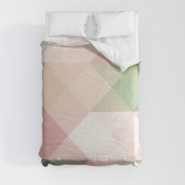 Modern blush tones pink abstract geometrical triangles Comforter