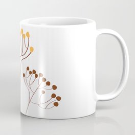Yellow and brown twig, minimalistic print Coffee Mug | Illustration, Driedflower, Graphicdesign, Digital, Print, Yellow, Brown, Cute, Flower, White 
