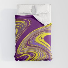 Purple and Yellow Fluid Painting Comforter