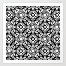 Black-And-White Sophisticated Art Deco Pattern Art Print