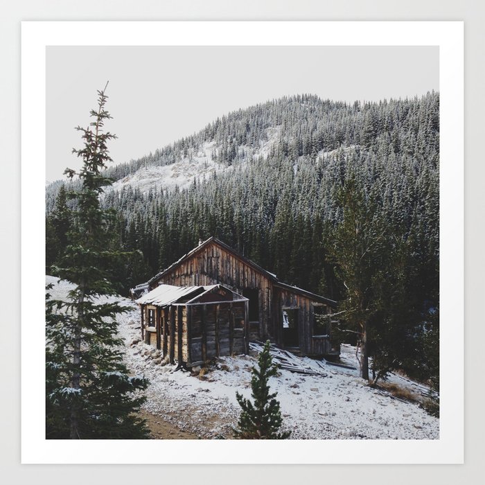 Snowy Cabin Art Print By Kevinruss Society6