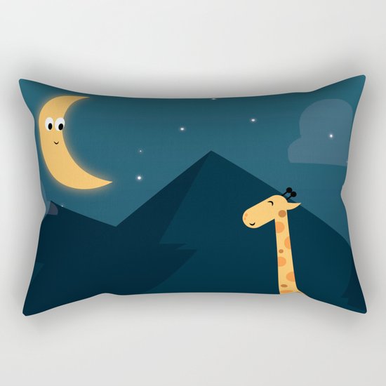 The Giraffe and the Moon Rectangular Pillow
