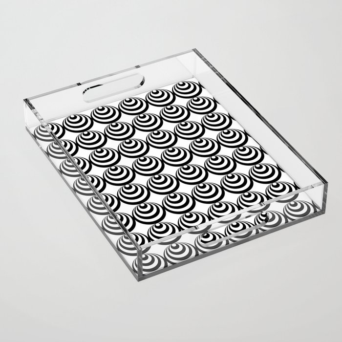 Crazy Circles White Acrylic Tray