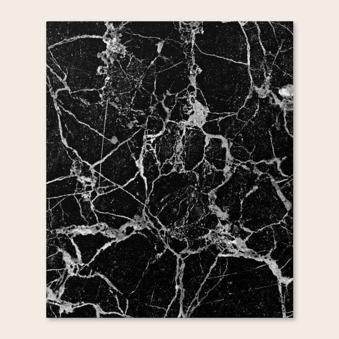 Black Marble with White Veining Canvas Print by TheQuarry Society6