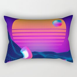 Neon sunset, geometric figures Rectangular Pillow