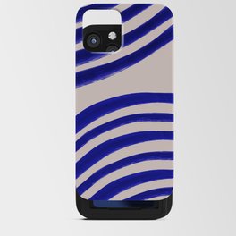 Abstract Navy Blue Lines iPhone Card Case