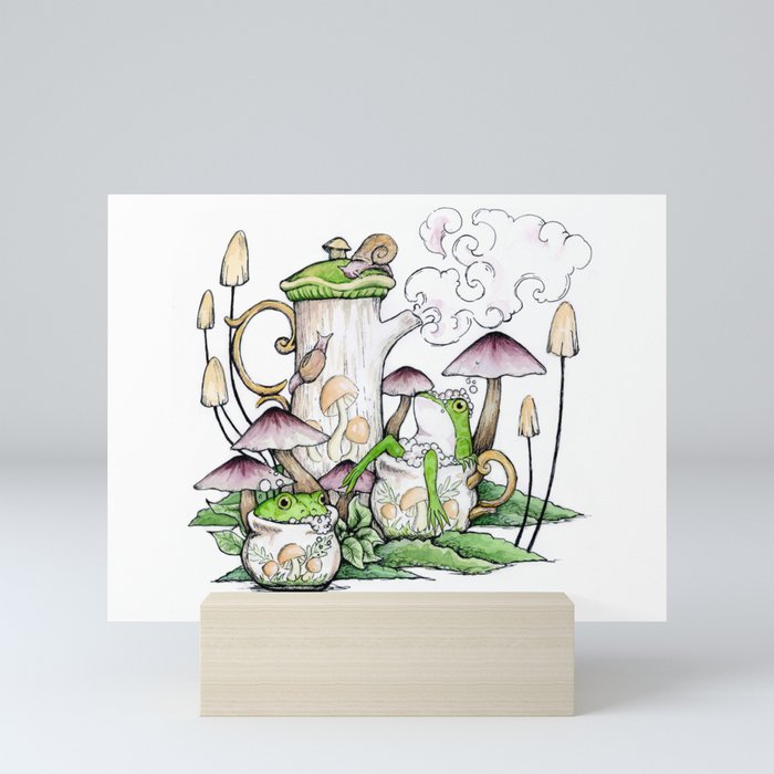 Frog Tea Party Mini Art Print