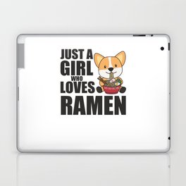 Ramen Japanese Noodles Sweet Corgi Eats Ramen Laptop Skin