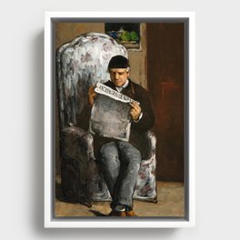 The Artist's Father, Reading L'Evenement, 1866 by Paul Cezanne Framed Canvas