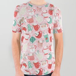 Christmas Cocoa Pink All Over Graphic Tee
