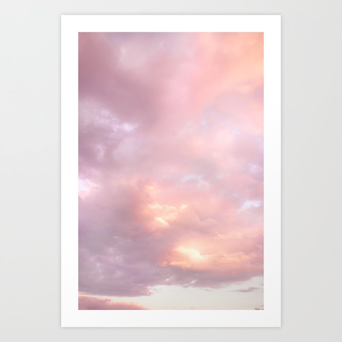 Pink Sunset Explosion | Puffy Clouds | Skyscape Photography | Pink Sky | Landscape | Sunset Art Print