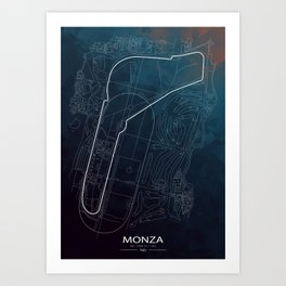 Monza Race Track Map - Autodromo Nazionale di Monza Art Print