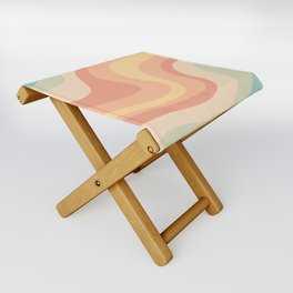 Vintage groovy waves Folding Stool