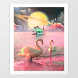 By the lake Art Print