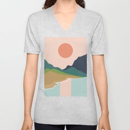 Sun reflection V Neck T Shirt