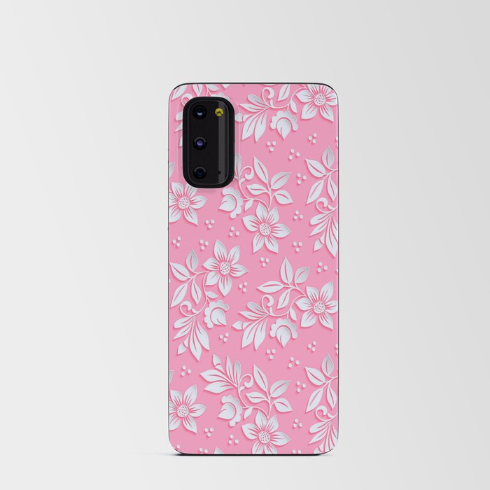 White Flowers Android Card Case
