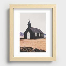 Búðakirkja. Black Church at Budir, Iceland. Recessed Framed Print