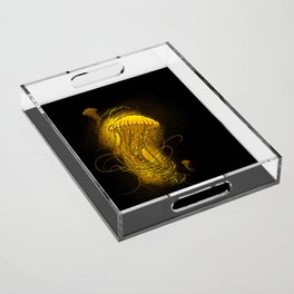 Cool Jellyfish Illustration Acrylic Tray