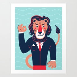 Hello children, says the lion Art Print