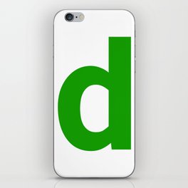 letter D (Green & White) iPhone Skin