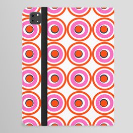 Modern Geometric Abstract Circles Pink and Red iPad Folio Case