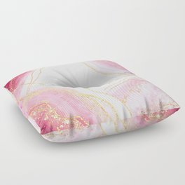 Abstract Gold And Pink Glamour Marble  Floor Pillow
