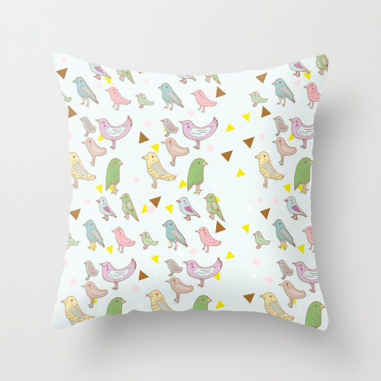 Bird Pattern Throw Pillow